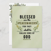 Retro Matthew 5:9 Olive Branch Watercolor Mitteilungskarte (Vorne/Hinten)