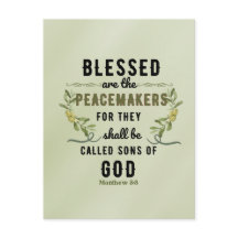 Retro Matthew 5:9 Olive Branch Watercolor