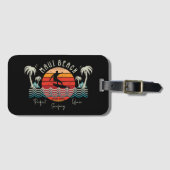 Retro Maui Beach Surfing Gepäckanhänger (Vorderseite (Horizontal))