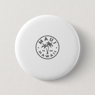 Retro Maui Hawaii Palmenbaum Herren Damen Mädchen  Button