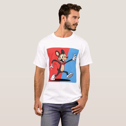 Retro-Maus: Ein fröhlicher Sprung in die Vergangen T-Shirt (Vorne ganz)