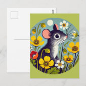 Retro-Maus mit Buttercup Postkarte (Vorne/Hinten)
