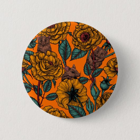 Retro-Mäuse-Party Button (Vorderseite)