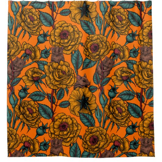 Retro-Mäuse-Party Duschvorhang (Vorderseite)