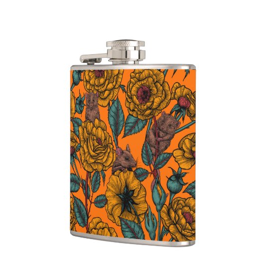 Retro-Mäuse-Party Flachmann (Links)