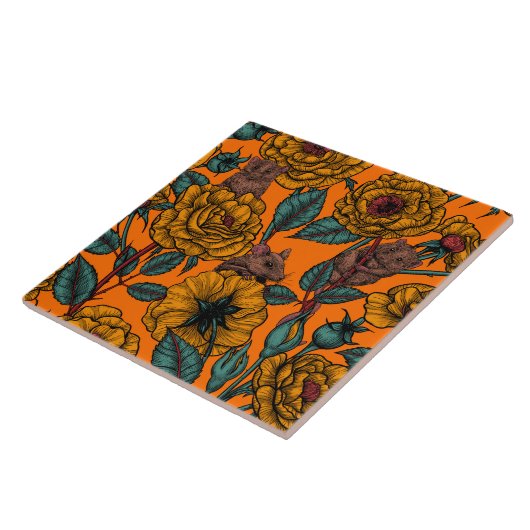 Retro-Mäuse-Party Fliese (Seite)