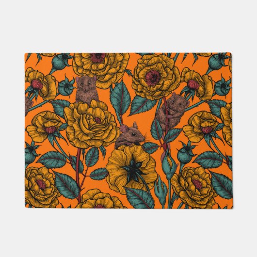 Retro-Mäuse-Party Fußmatte (Vorderseite)