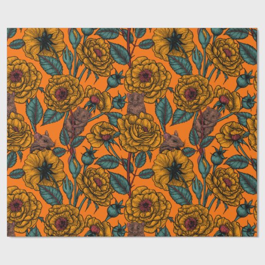 Retro Mäuse Party Packpapier (Flach)