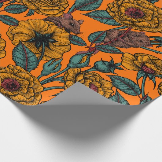 Retro Mäuse Party Packpapier (Ecke)