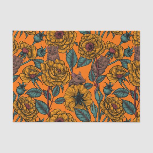 Retro-Mäuse-Party Seidenpapier (Vorderseite)