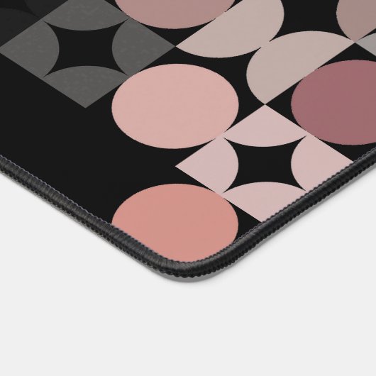 Retro Mauve Blush Peach Pink Schwarzer Pop Art Mus Schreibtischunterlage (Ecke)