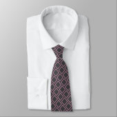 Retro Mauve Pink Squares on Dark Gray Neck Tie Krawatte (Gebunden)
