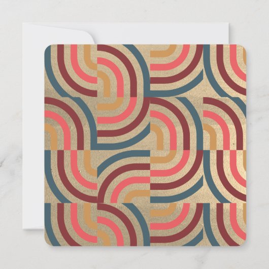 Retro Maximalist Geometric Aquamarin Christmas Einladung (Rückseite)