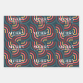 Retro Maximalist Geometric Christmas Holiday Geschenkpapier Set (Vorderseite 2)