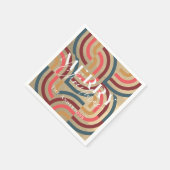 Retro Maximalist Geometric Gold Weihnachten Serviette (Ecke)