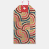 Retro Maximalist Geometric Red Christmas Geschenkanhänger (Rückseite)