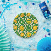 Retro-Maximalist-Schachbrett St. Patrick's Day  Pappteller (Party)