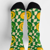 Retro-Maximalist-Schachbrett St. Patrick's Day  Socken (Oben)