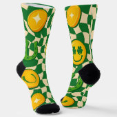 Retro-Maximalist-Schachbrett St. Patrick's Day  Socken (Gewinkelt)
