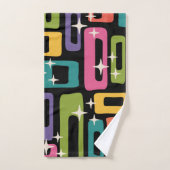 Retro-MCM-Abstraktes Muster des Atomzeitalters Badhandtuch Set (Handtuch)