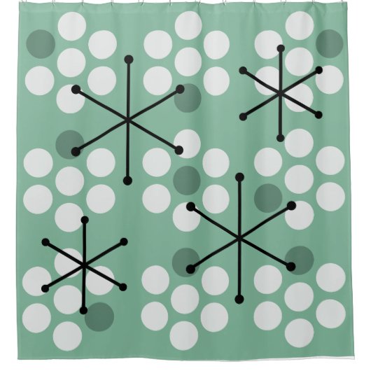Retro MCM Dots-Größe des mittleren Jahrhunderts gr Duschvorhang (Vorderseite)