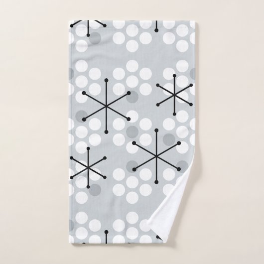 Retro MCM Dots Silver Badhandtuch Set (Handtuch)