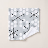 Retro MCM Dots Silver Badhandtuch Set (Waschlappen)