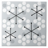 Retro MCM Dots Silver Fliese (Vorderseite)