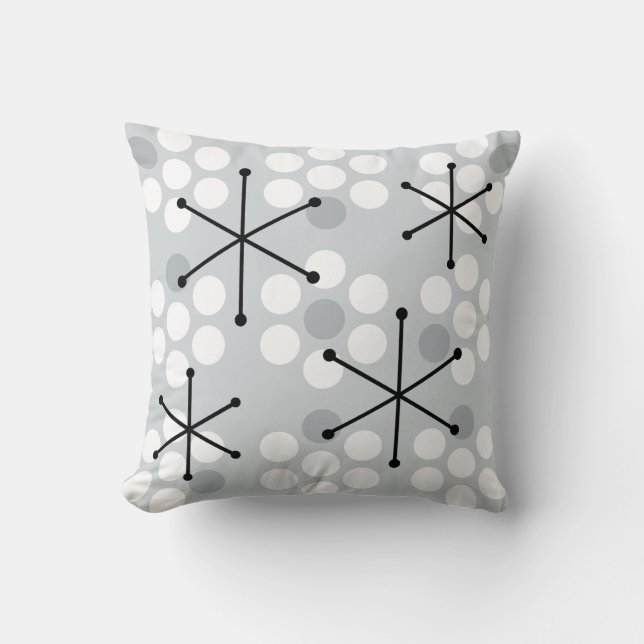 Retro MCM Dots Silver Kissen (Vorderseite)