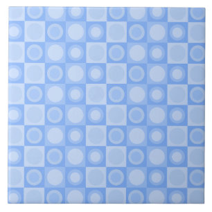 Retro MCM geometrisches Muster Baby Blue Fliese