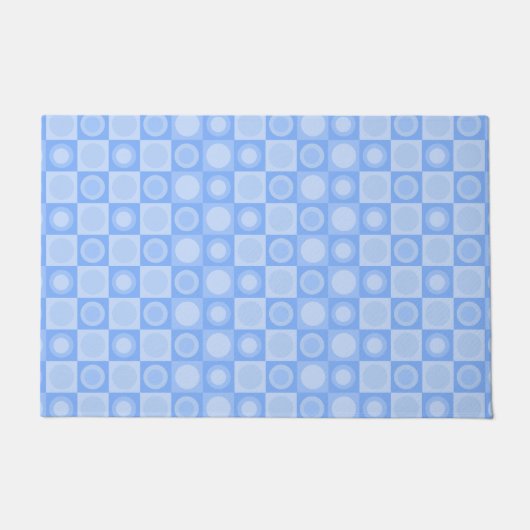 Retro MCM geometrisches Muster Baby Blue Fußmatte (Vorderseite)