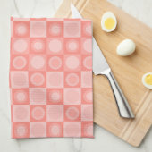 Retro MCM Geometrisches Muster Lachs rosa Geschirrtuch (Viertel Falte)