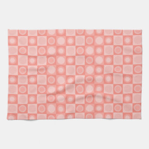 Retro MCM Geometrisches Muster Lachs rosa Geschirrtuch