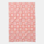 Retro MCM Geometrisches Muster Lachs rosa Geschirrtuch (Vertikal)