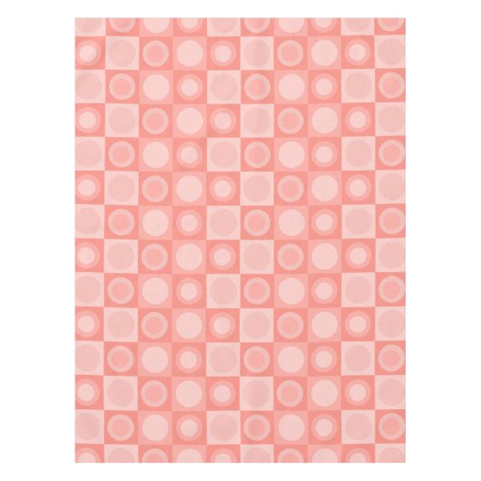 Retro MCM Geometrisches Muster Lachs rosa Tischdecke (Vorderseite)