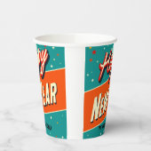 Retro MCM glücklich Neues Jahr Pappbecher (Links)