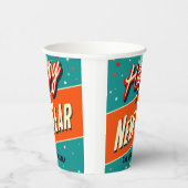 Retro MCM glücklich Neues Jahr Pappbecher (Rechts)