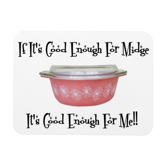 Retro MCM Pyrex rosa Mix-Magnet Magnet (Horizontal)