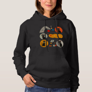 Retro MCM Schwarze Katze: Kosmische abstrakte Graf Hoodie