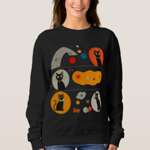 Retro MCM Schwarze Katze: Kosmische abstrakte Graf Sweatshirt