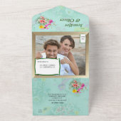 Retro Meadow Classic-Blume All In One Einladung (Außenbereich)