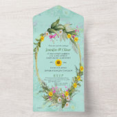 Retro Meadow Classic-Blume All In One Einladung (Innen Boden)