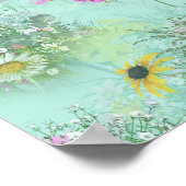 Retro Meadow Classic-Blume Poster (Ecke)