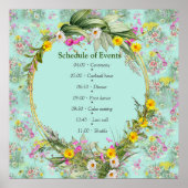 Retro Meadow Classic-Blume Poster (Vorne)