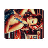 Retro Mechanic Girl Magnet (Horizontal)