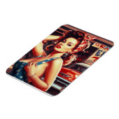 Retro Mechanic Girl Magnet (Linke Seite)