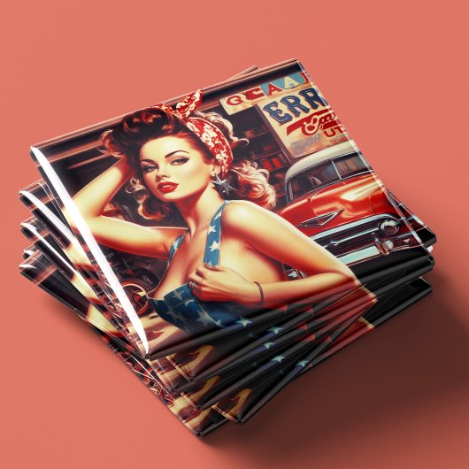 Retro Mechanic Girl Magnet