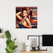 Retro Mechanic Girl Poster (Heimbüro)