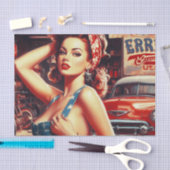 Retro Mechanic Girl Seidenpapier (Handwerk)