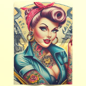 Retro Mechanic Girl Seidenpapier